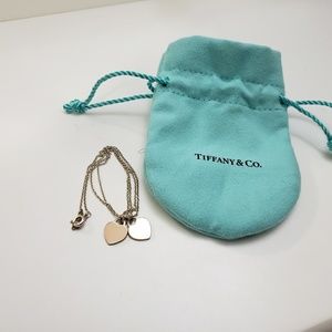 Tiffany pink double heart necklace